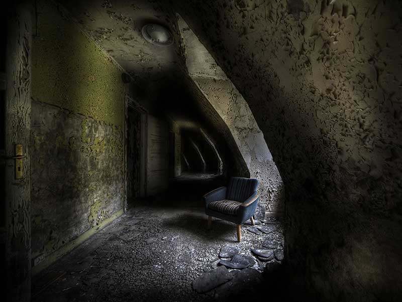 labyrinth in abandoned sanatorium