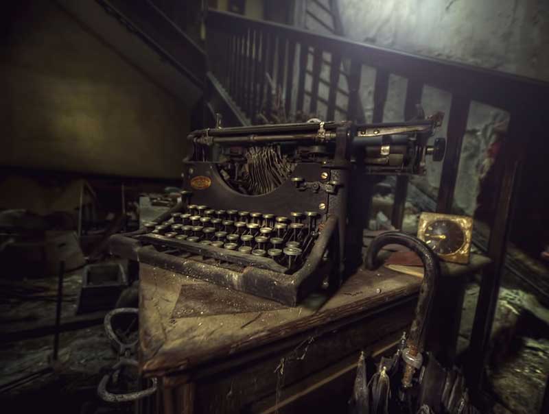 I was once a poet old typewriter found at abandoned manor house