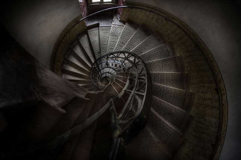 Winding staircase at Abandoned monastery