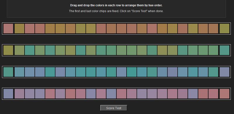 Тест на восприятие цветовых оттенков